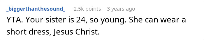 Screenshot of a comment discussing a woman&rsquo;s dress and the impact on how her husband takes her seriously.