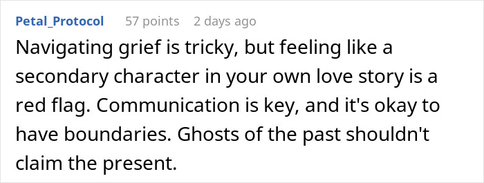 Woman learns brutal reality after asking widower boyfriend to remove his wedding ring, navigating grief and love boundaries.