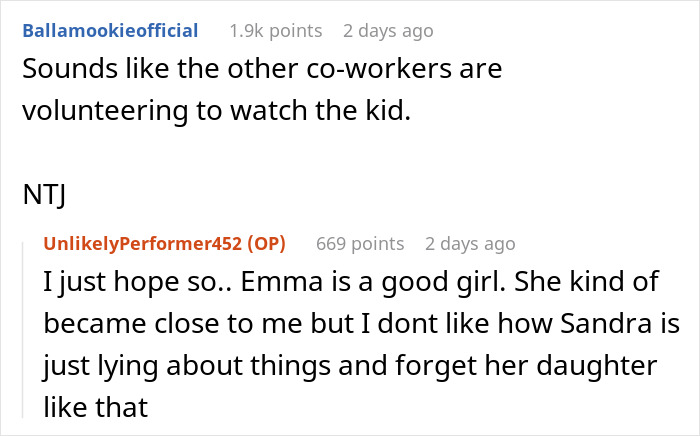 Reddit comments discussing a drunk lady showing up hours late to pick up her kid after happy hour and a furious sitter cutting her off.