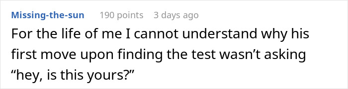 Comment about man showing true colors after assuming fianc&eacute;e is pregnant, expressing shock and humiliation.