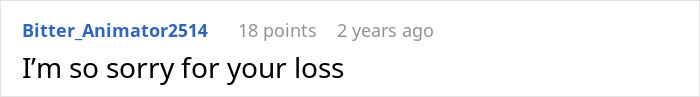 Screenshot of an online comment expressing sympathy in a discussion about a wife&rsquo;s issues with husband and in-laws rudeness.