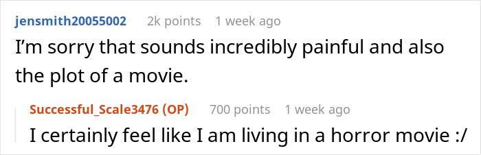 Screenshot of a Reddit conversation about a woman discovering she&rsquo;s engaged to her first cousin during a family Christmas.