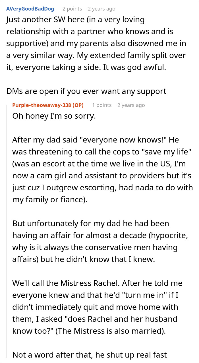 Reddit discussion about parents disowning adult worker daughter and insulting her fiancé with family conflict revealed. Reddit discussion about parents disowning adult worker daughter and insulting her fiancé with family conflict revealed.