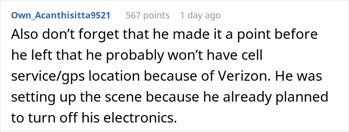 Text message explaining lack of cell service and planned electronics shutdown during camping trip with bro.