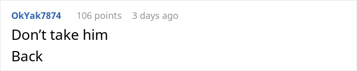 Screenshot of an online comment saying don&rsquo;t take him back, related to woman snapping and kicking fianc&eacute; and stepdaughter out.