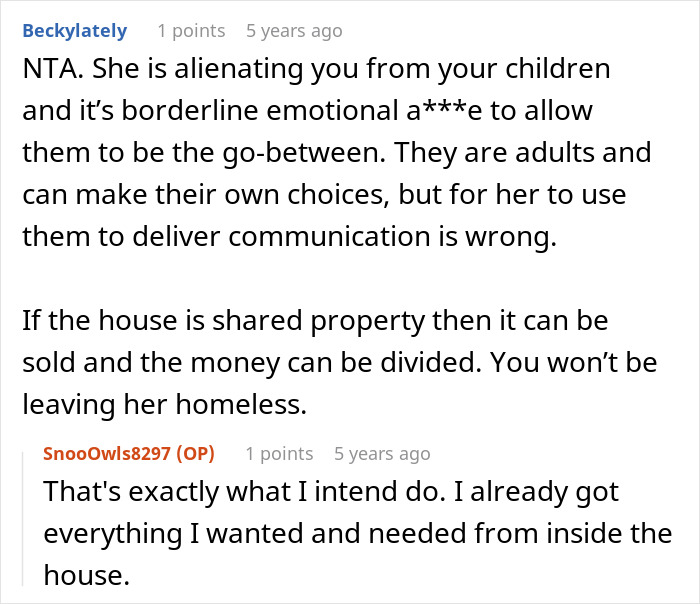 Screenshot of online discussion about emotional alienation in messy divorce where dad distances himself from daughter, feeling guilty.