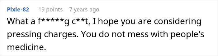 Comment text expressing anger about medicine, mentioning man suffering from cancer both in his body and shape of his MIL.