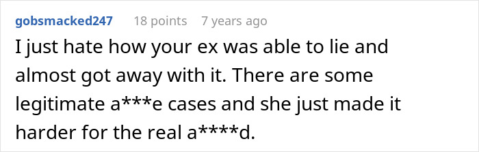 Screenshot of a social media comment discussing a woman&rsquo;s award winning act in court and evidence from husband and BFF.