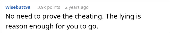 Screenshot of a comment expressing that lying by a boyfriend about a trip with a female friend is reason enough to end the relationship.