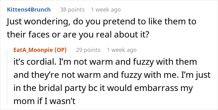 Reddit conversation screenshot discussing a fianc&eacute;e&rsquo;s fabricated past uncovered through a simple Venmo search.