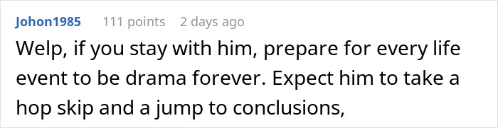 User comment on social media expressing frustration about a man showing his true colors after assuming fianc&eacute;e is pregnant.