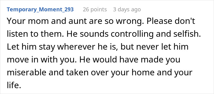 Red flags: Reddit comment urging woman not to let controlling boyfriend move in