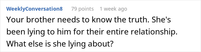 Screenshot of a forum comment revealing doubts about a fianc&eacute;e&rsquo;s fabricated past uncovered through a simple Venmo search.