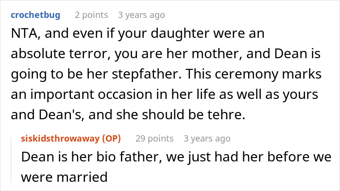 Text conversation about a mom trying to force bride-to-be to include sister&rsquo;s unruly kids at wedding and being uninvited.