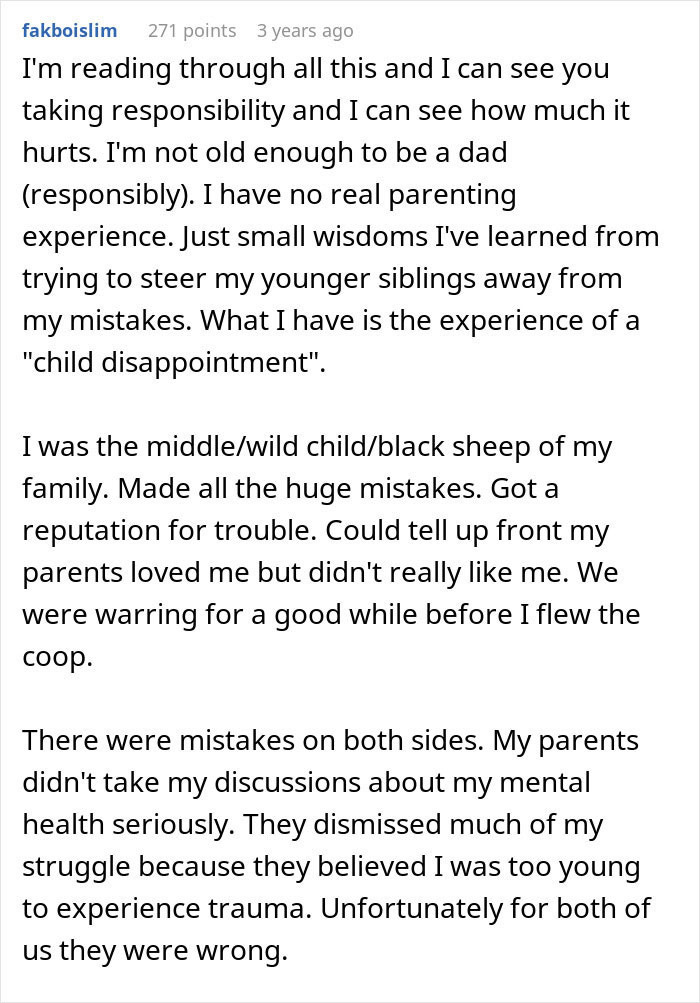 Dad claims he did everything for his children but sees all five of them as failures, reflecting family disappointment. Dad claims he did everything for his children but sees all five of them as failures, reflecting family disappointment.