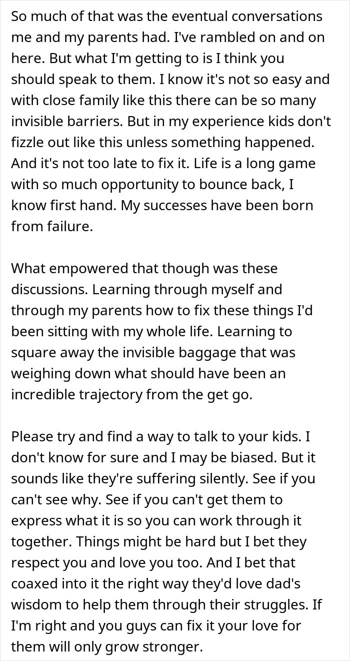 Alt text: thoughtful father reflecting on his children’s perceived failures and sharing advice on family communication and support Alt text: thoughtful father reflecting on his children’s perceived failures and sharing advice on family communication and support