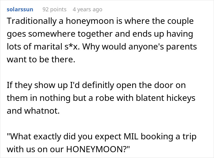 Couple shocked as husband&rsquo;s parents unexpectedly arrive during honeymoon, causing a surprising and awkward moment.