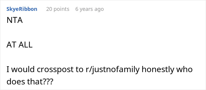 Screenshot of a Reddit comment reacting to a guy furious after family refuses to include him in girl days, discussing immaturity.