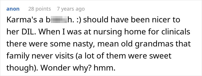 Text post discussing MIL and DIL conflict, highlighting how the daughter-in-law played the long game by rearranging MIL&rsquo;s furniture.