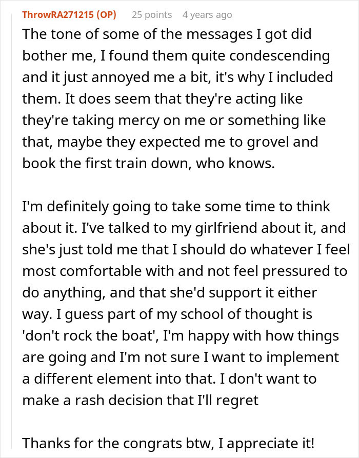 Reddit user discusses family forgiving man for beating his brother, expressing discomfort with their condescending tone.