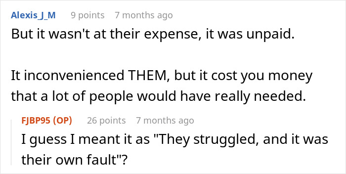 Text conversation about unpaid suspension and its financial impact, relating to boss suspends waiter to teach him a lesson.
