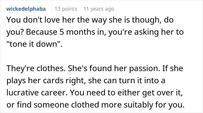 Screenshot of a user comment discussing relationship challenges related to ex-girlfriend&rsquo;s princess syndrome and personal growth.
