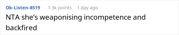 Screenshot of online comment saying wife is furious after husband embarrasses her in front of her parents, discussing lesson taught.