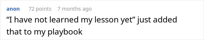 Screenshot of an online comment about a boss suspending a waiter to teach a lesson and regretting it later.