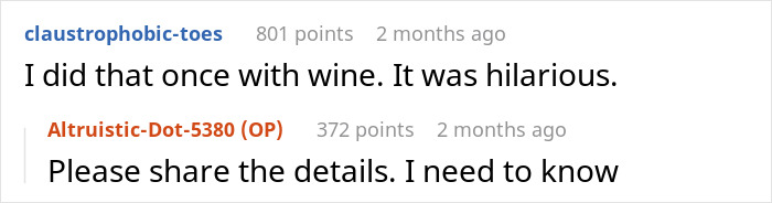 Comments on a social platform discussing a woman proving her husband's family is lying snobs with a simple switch.