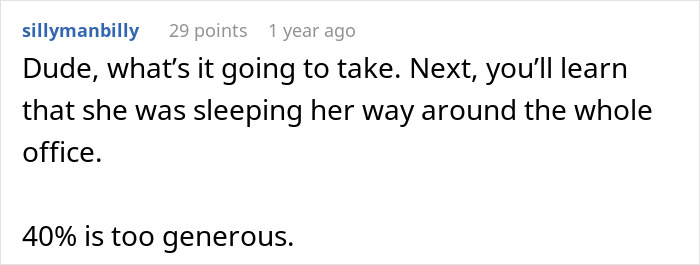 Comment section showing user sillymanbilly discussing a man finding out about his wife&rsquo;s cheating after two years.