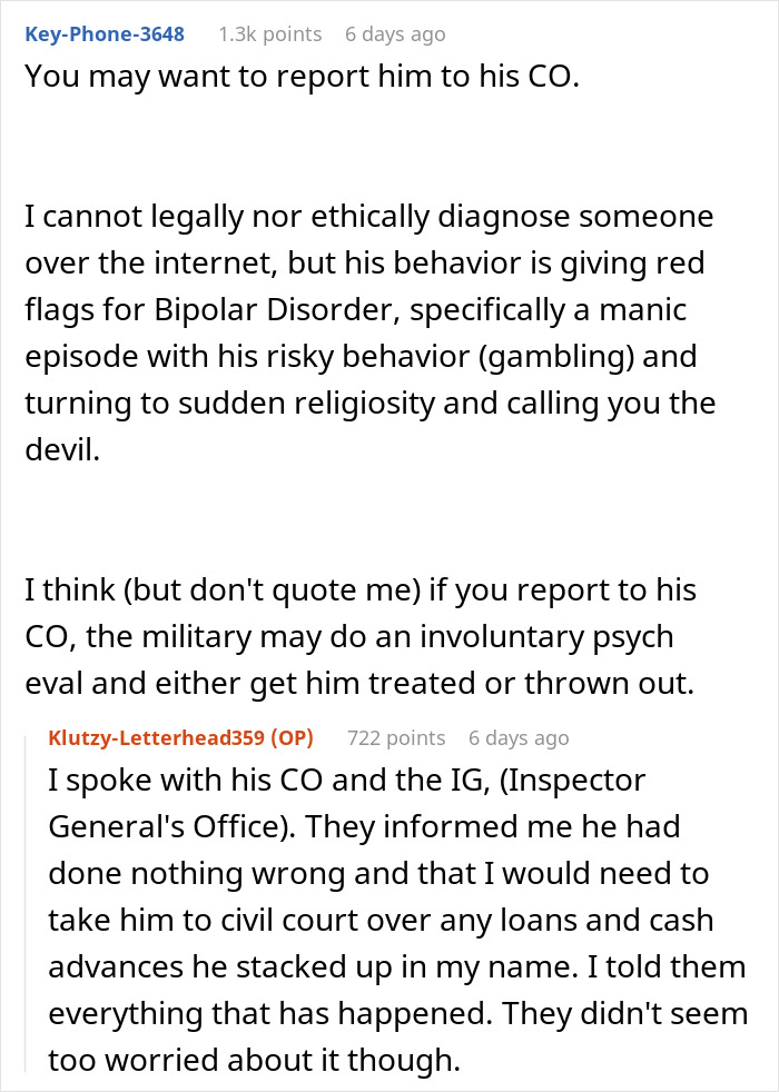 Red flags in husband blaming SAHM wife for financial problems, urging her to get a job leading to divorce decision.