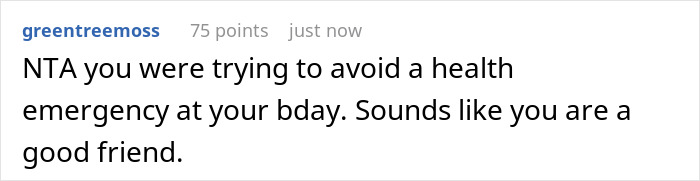 Comment from greentreemoss supporting host avoiding a health emergency due to guest ignoring food allergy restrictions.