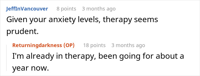 Screenshot of an online forum where a dad discusses therapy after being accused of horrific things by his kids.