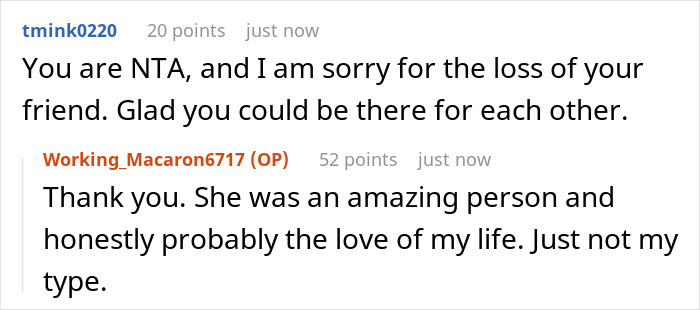 Screenshot of an online discussion showing emotional support related to step kids mom loss money situation.