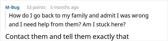 Screenshot of an online comment thread discussing a 25-year-old mom pleading for escape from her 52-year-old partner.