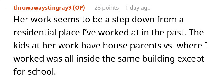Screenshot of a Reddit comment discussing a workplace comparison related to a baby shower and inappropriate ideas.
