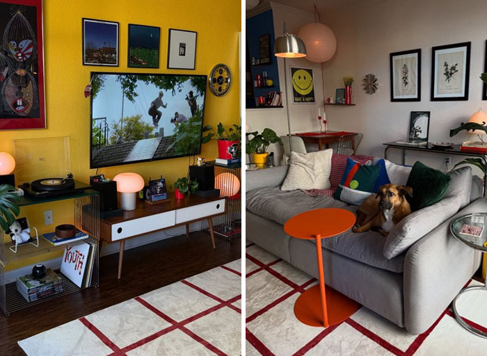 Colorful and cozy living room featuring modern furniture and decor, illustrating cool interior design ideas for home transformation.