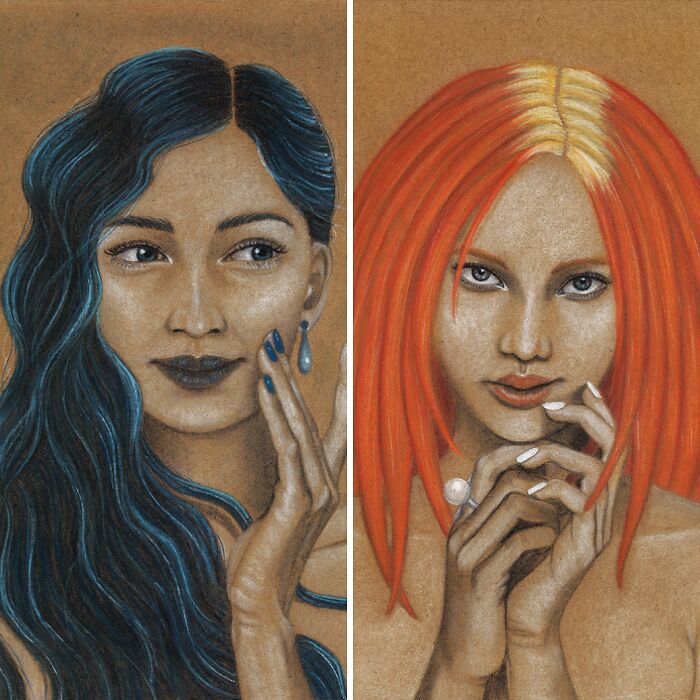 I Drew These 6 Portraits As An Homage To The Girl With A Pearl Earring