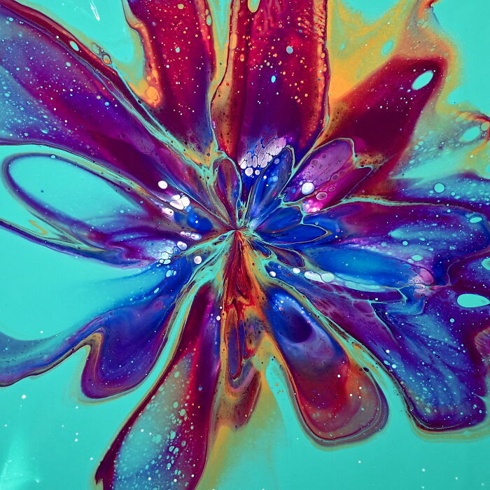 Hide And Reveal: Easy Acrylic Pouring Flower Painting