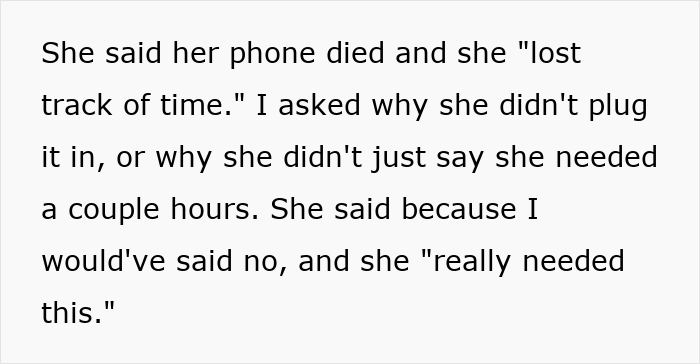 Text conversation about a mom ghosting her friend for hours after asking to babysit for 20 minutes and then getting upset when called.
