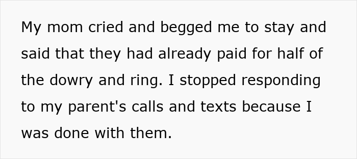 Text message screenshot showing a woman shocked as she discovers her own arranged marriage and proposal in India.