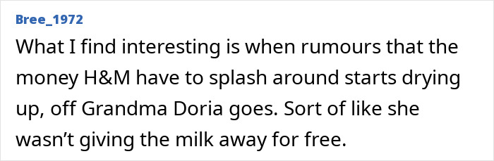 Text post discussing rumors about Meghan Markle&rsquo;s family, focusing on alleged rift with mom Doria and related theories.