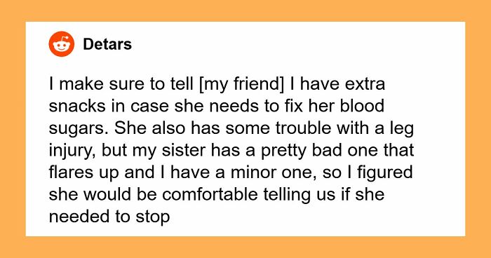 Woman Mad At Friend For Taking Her On A Walking Trip Without Warning Knowing She’s Diabetic