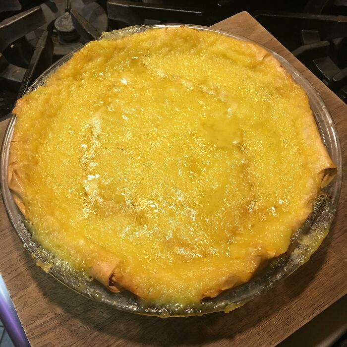 Lemon pie with a curdled, uneven filling showing a common dessert fail that ruins texture and appearance.