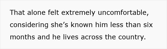 Text on white background about discomfort and unfamiliarity with someone living across the country related to dad&rsquo;s mistress affair.