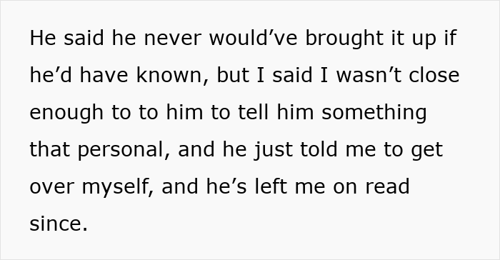 Text excerpt about a guy mocking a teen for not liking superhero stuff, turning offensive after learning it&rsquo;s grief-related.