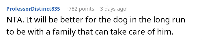 Comment on a forum post showing concern about a dog’s wellbeing as a woman threatens to take ex’s dog to a shelter. Comment on a forum post showing concern about a dog’s wellbeing as a woman threatens to take ex’s dog to a shelter.