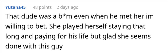 Online comment discussing a woman upset over her ex’s dog and threatening to take it to a shelter. Online comment discussing a woman upset over her ex’s dog and threatening to take it to a shelter.