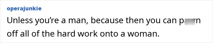 Screenshot of a comment discussing gender roles in parenting and the impact on women raising kids.