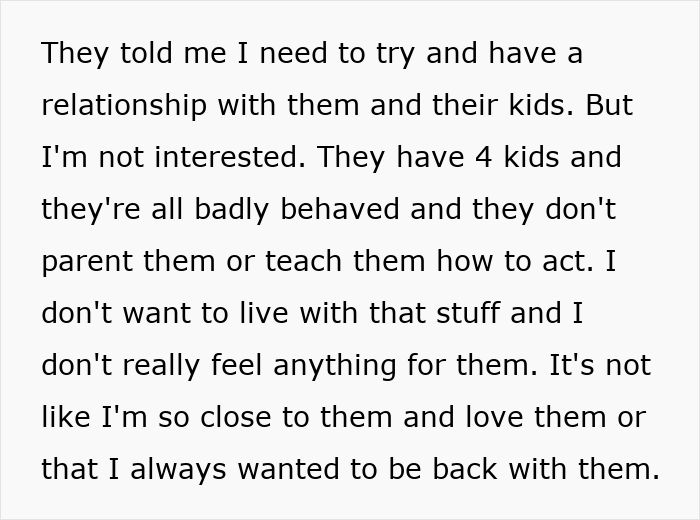 Alt text: Teen refuses to live with bio parents who abandoned him, expressing no interest in building a relationship with their family. Alt text: Teen refuses to live with bio parents who abandoned him, expressing no interest in building a relationship with their family.